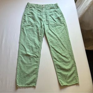 MOTHER seafoam mint pistachio green utility cropped straight leg pants